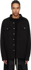 Rick Owens Drkshdw Drkshdw By Rick Owens Black Cotton Outershirt In Wash Indigo