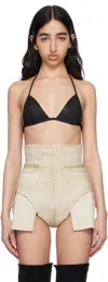 Rick Owens Drkshdw Black Hollywood Overdyed Denim Bra In 09 Black