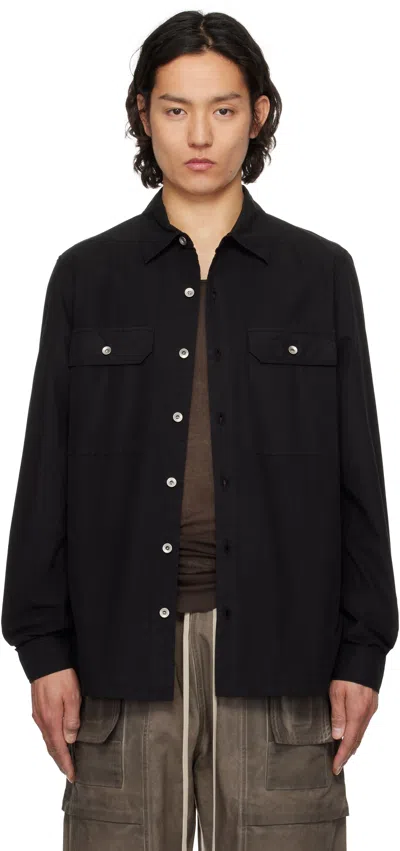 Rick Owens Drkshdw Black Hollywood Overshirt In 09 Black