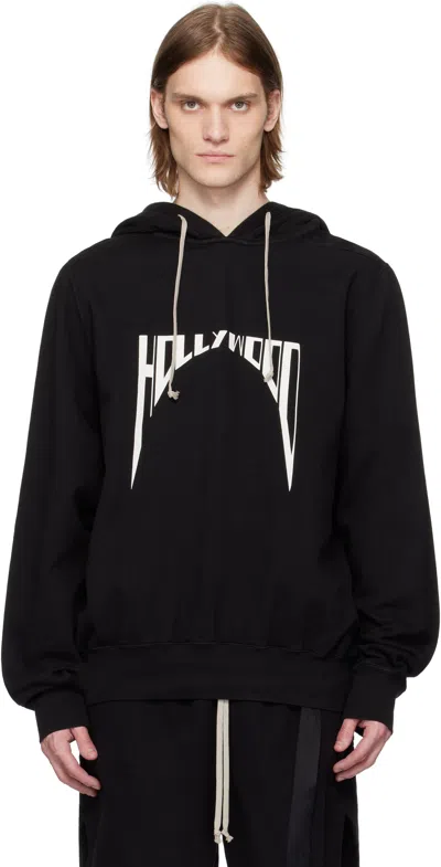RICK OWENS DRKSHDW BLACK HOLLYWOOD OVERSIZED HOODIE