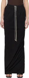Rick Owens Drkshdw Black Hollywood Pull On Pillar Maxi Skirt In 09 Black
