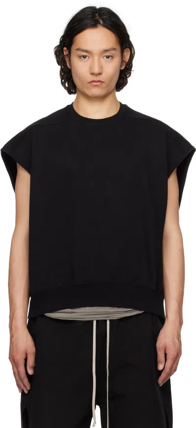 Rick Owens Drkshdw Drkshdw By Rick Owens Oversized Black T-shirt With Structured Shoulders