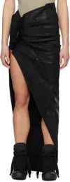Rick Owens Drkshdw Black Hollywood Soft Edfu Denim Maxi Skirt In 09 Black