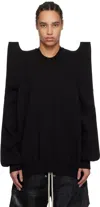 Rick Owens Drkshdw Structured-shoulders Cotton Sweatshirt In 09 Black