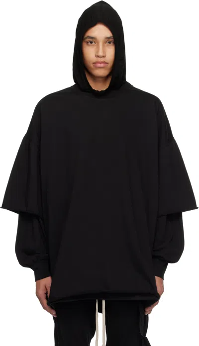 Rick Owens Drkshdw Black Hollywood Tommy Hustler Sweat T-shirt In 09 Black