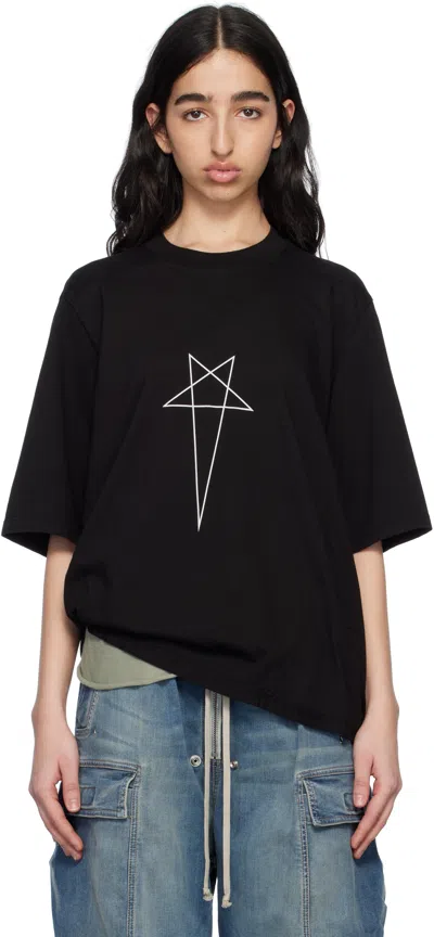 RICK OWENS DRKSHDW BLACK HOLLYWOOD WALRUS T-SHIRT
