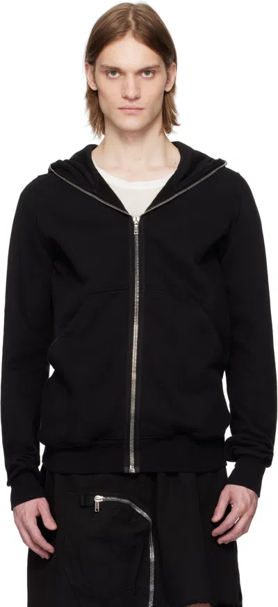 Rick Owens Drkshdw Black Hollywood Zip Hoodie In 09 Black