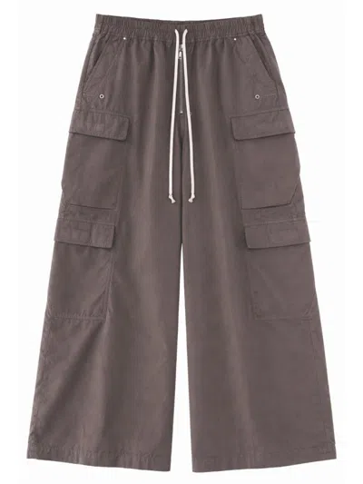 Rick Owens Drkshdw Black Jumbo Belas Cotton Cargo Pants In Brown