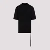 Rick Owens Drkshdw Black Oversized T-shirt With High Neckline In Black