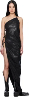 Rick Owens Drkshdw Black Overdyed Taco Maxi Dress In 09 Black