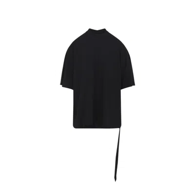 RICK OWENS DRKSHDW BLACK OVERSIZED T-SHIRT WITH HIGH NECKLINE