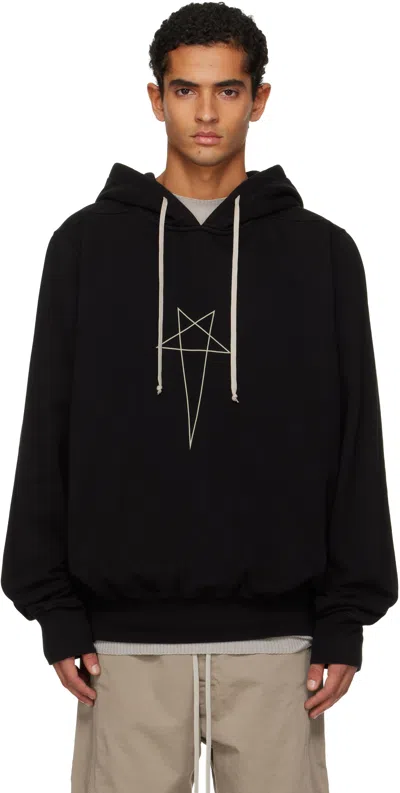RICK OWENS DRKSHDW BLACK PENTA OVERSIZED HOODIE
