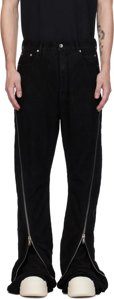Rick Owens Drkshdw Black Porterville Bolan Banana Trousers In 09 Black