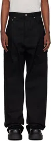 Rick Owens Drkshdw Black Porterville Double Knee Geth Cut Jeans In 09 Black