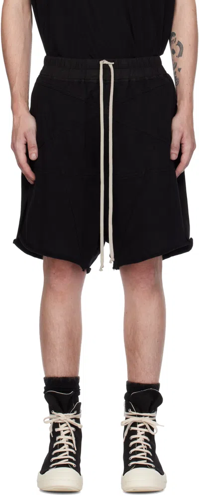 Rick Owens Drkshdw Cargo Pocket Bermuda Shorts Drawstring In Black