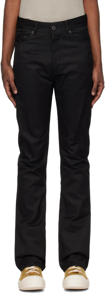 Rick Owens Drkshdw Black Porterville Jim Cut Jeans In 09 Black