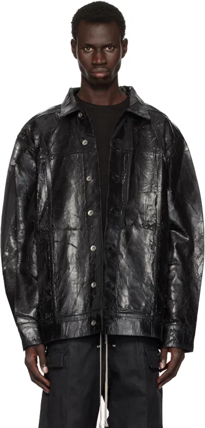 RICK OWENS DRKSHDW BLACK PORTERVILLE JUMBO WORKER DENIM JACKET