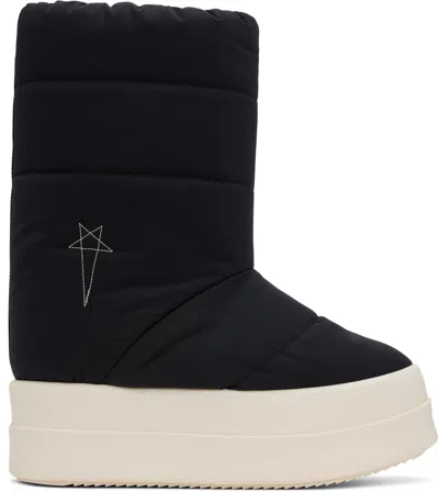 Rick Owens Drkshdw Black Porterville Mega Bumper Lunar Boots In 981 Black/pearl/milk