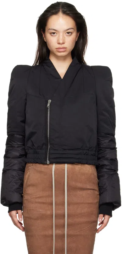 Rick Owens Drkshdw Black Porterville Metro Bomber Jacket In 09 Black