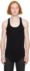 RICK OWENS DRKSHDW BLACK PORTERVILLE SCOOP NECK TANK