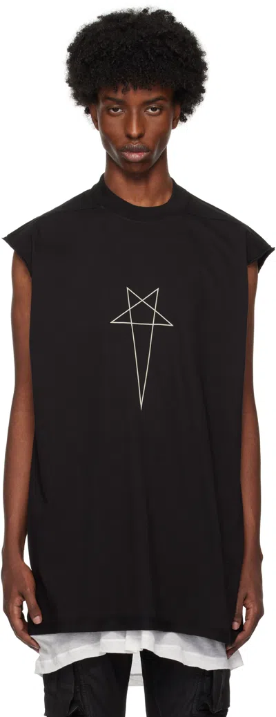 Rick Owens Drkshdw Black Porterville Tarp T-shirt In 0908 Black/pearl