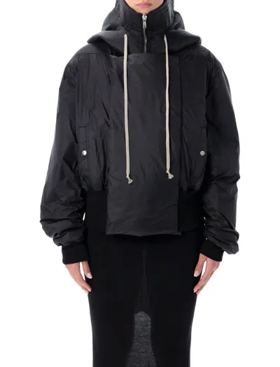 RICK OWENS DRKSHDW RICK OWENS DRKSHDW BLACK RECYCLED NYLON ALICE CROPPED PARKA