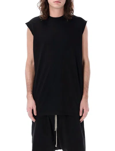 Rick Owens Drkshdw Black Sleeveless Tarp Tee With Dropped Armholes