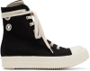 Rick Owens Drkshdw Lace-up High-top Casual Shoes In 911 Black/milk/milk