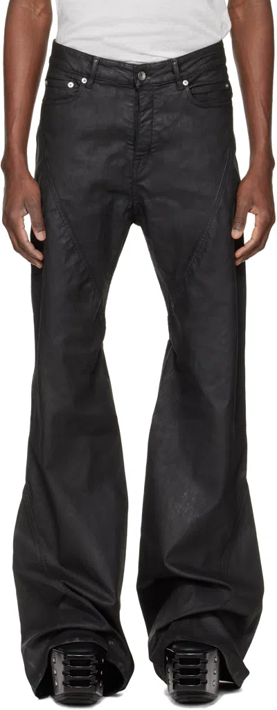 Rick Owens Drkshdw Black Temple Bias Bootcut Jeans