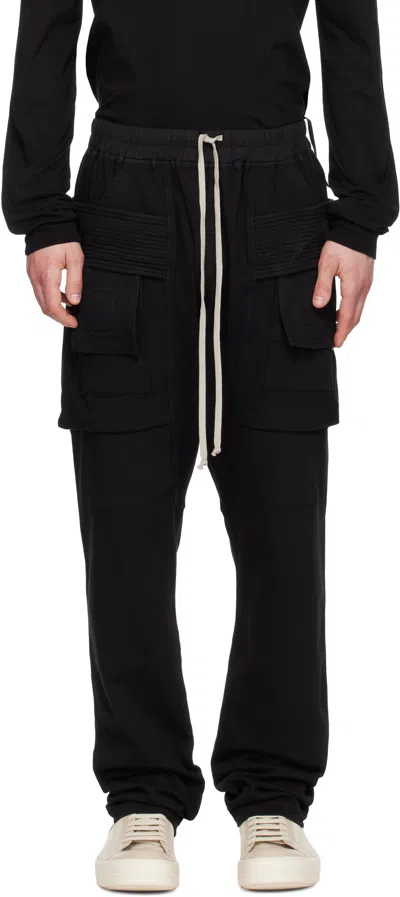 Rick Owens Drkshdw Black Temple Creatch Cargo Pants