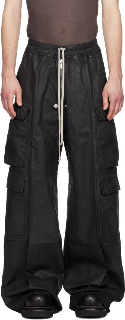 Rick Owens Drkshdw Black Temple Double Jumbo Belas Denim Cargo Pants