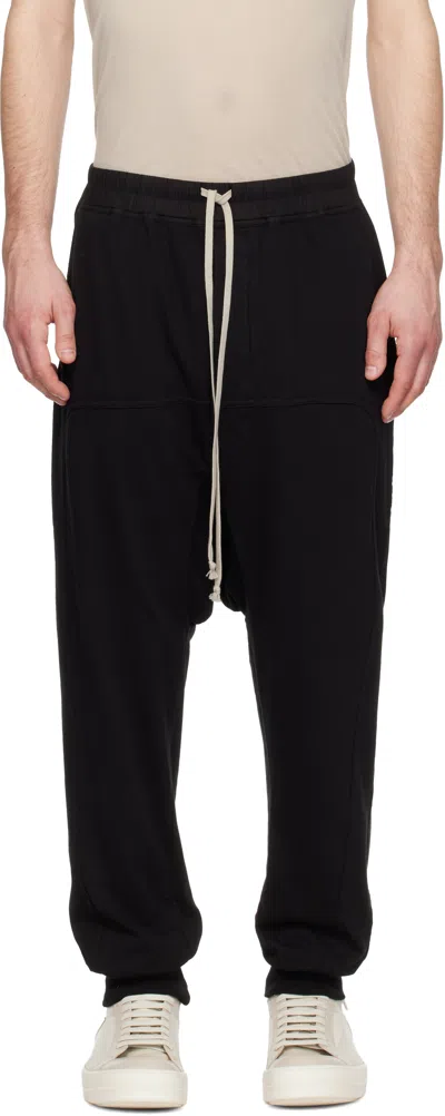 Rick Owens Drkshdw Black Temple Drawstring Lounge Pants