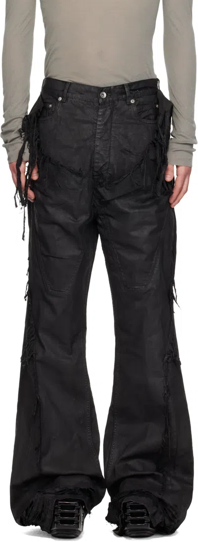 Rick Owens Drkshdw Black Temple Slivered Bootcut Jeans