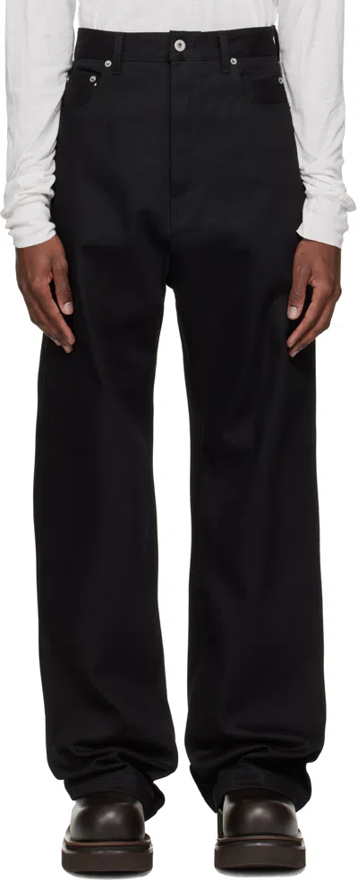 Rick Owens Drkshdw Temple Strobe Straight Leg Jeans In Black