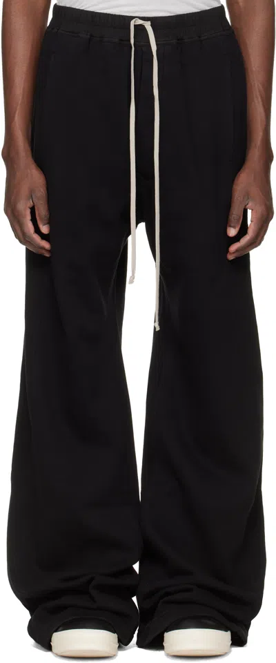 Rick Owens Drkshdw Black Temple Wide Pusher Sweatpants