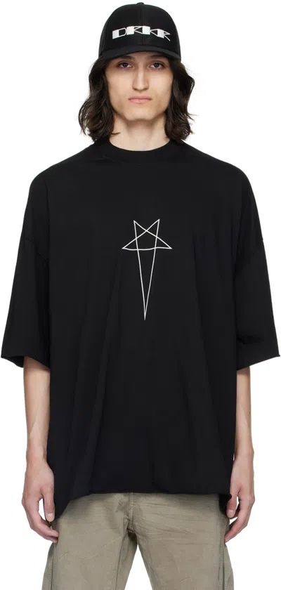 Rick Owens Drkshdw Black Tommy T-shirt In Black Pearl