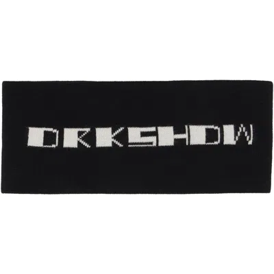 Rick Owens Drkshdw Black Tower Cotton Knit Headband