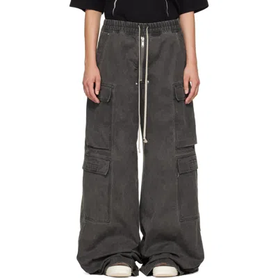 Rick Owens Drkshdw Black Tower Double Cargo Jumbo Belas Pants In Gray