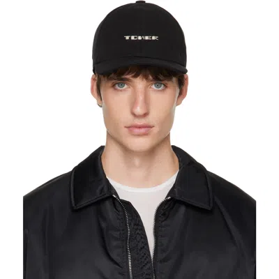 Rick Owens Drkshdw Black Tower Embroidery Baseball Cap