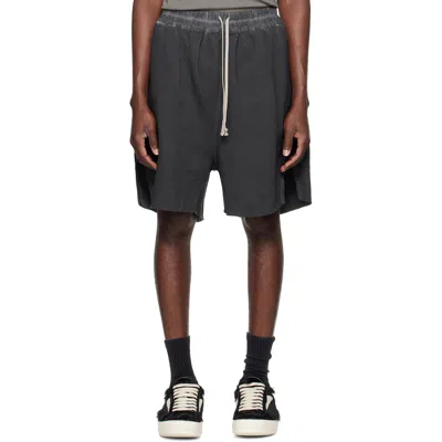 Rick Owens Drkshdw Black Tower Long Boxers Shorts In 139 Faded Black