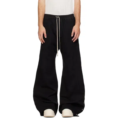 Rick Owens Drkshdw Black Tower Wide Pusher Trousers In 09 Black