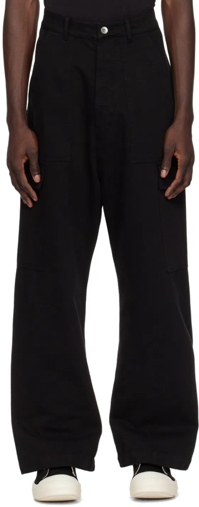 Rick Owens Drkshdw Cargo-pocket Cotton Trousers In Black