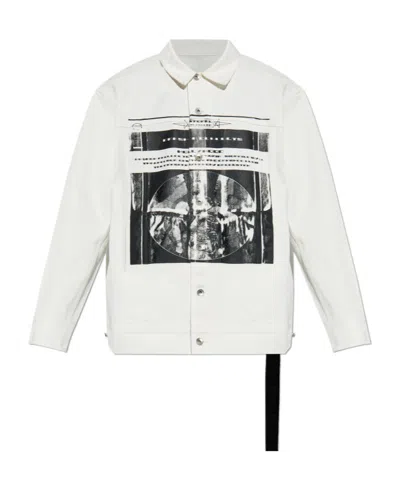 Rick Owens Drkshdw Blanco Chaqueta Vaquera In White