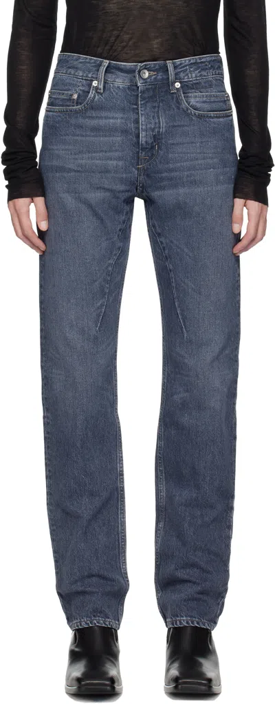 Rick Owens Drkshdw Blue Concordians Fog Cut Jeans