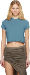 Rick Owens Drkshdw Blue Hollywood Cropped Small Level T-shirt In 86 Toothpaste