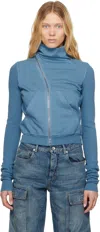 Rick Owens Drkshdw Blue Hollywood Mountain Sweatshirt In 86 Toothpaste
