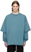 Rick Owens Drkshdw Blue Hollywood Tommy Hustler T-shirt In 86 Toothpaste