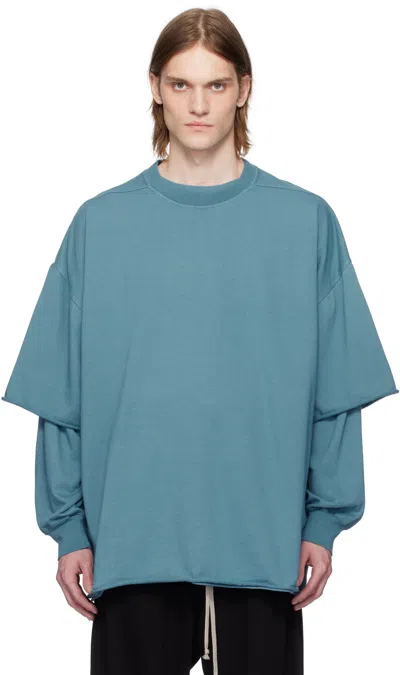 Rick Owens Drkshdw Blue Hollywood Tommy Hustler T-shirt In 86 Toothpaste