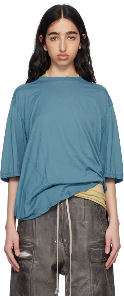Rick Owens Drkshdw Blue Hollywood Walrus T-shirt In 86 Toothpaste