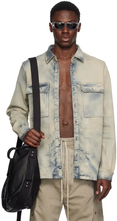 Rick Owens Drkshdw Blue Outershirt Denim Shirt In 46 Sky
